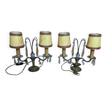 Paire de lampes de chevet italienne années 50