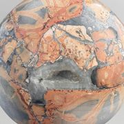 Stunning red Maligano jasper spheres on bases — Decorative mineral duo