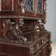 Antique neo-baroque display cabinet carved in walnut, Italy, 19th century