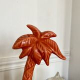 Palm lamp in ceramic and chiseled glass