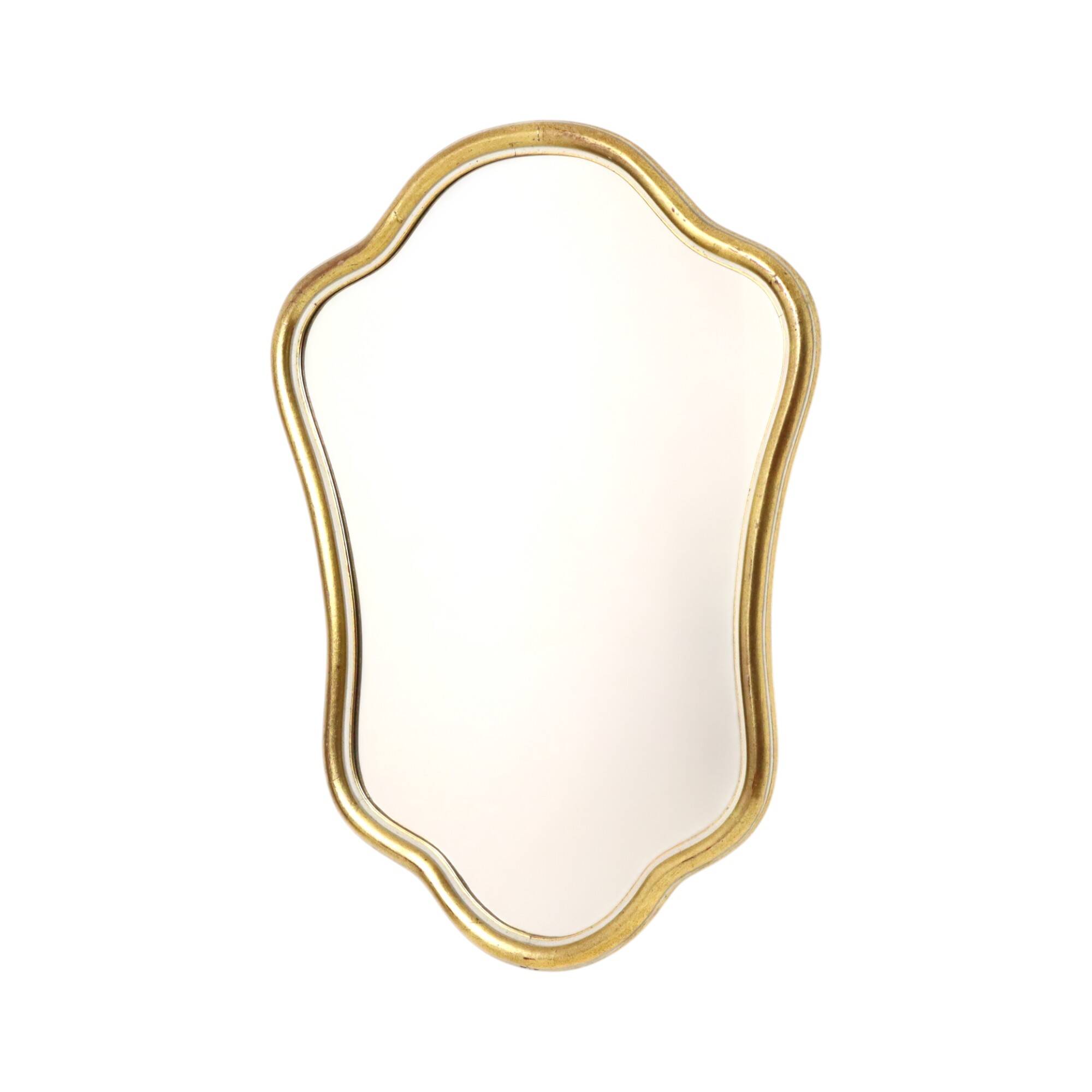 Vintage Classic Gold Leaf Gilded Mirror Belgium Cavos Baroque