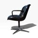 Charles Pollock Executive office chair Knoll black leather 1960
