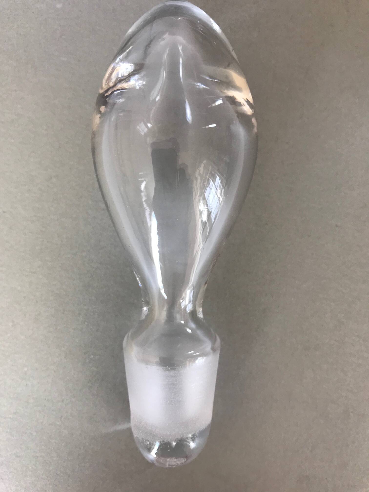 Antique engraved glass carafe