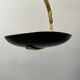 Black metal and brass arc pendant light "Les Activités" by Lucien Gau, Paris 1960