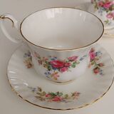 Royal Albert English porcelain set of 2 cups, saucers, and milk jug.