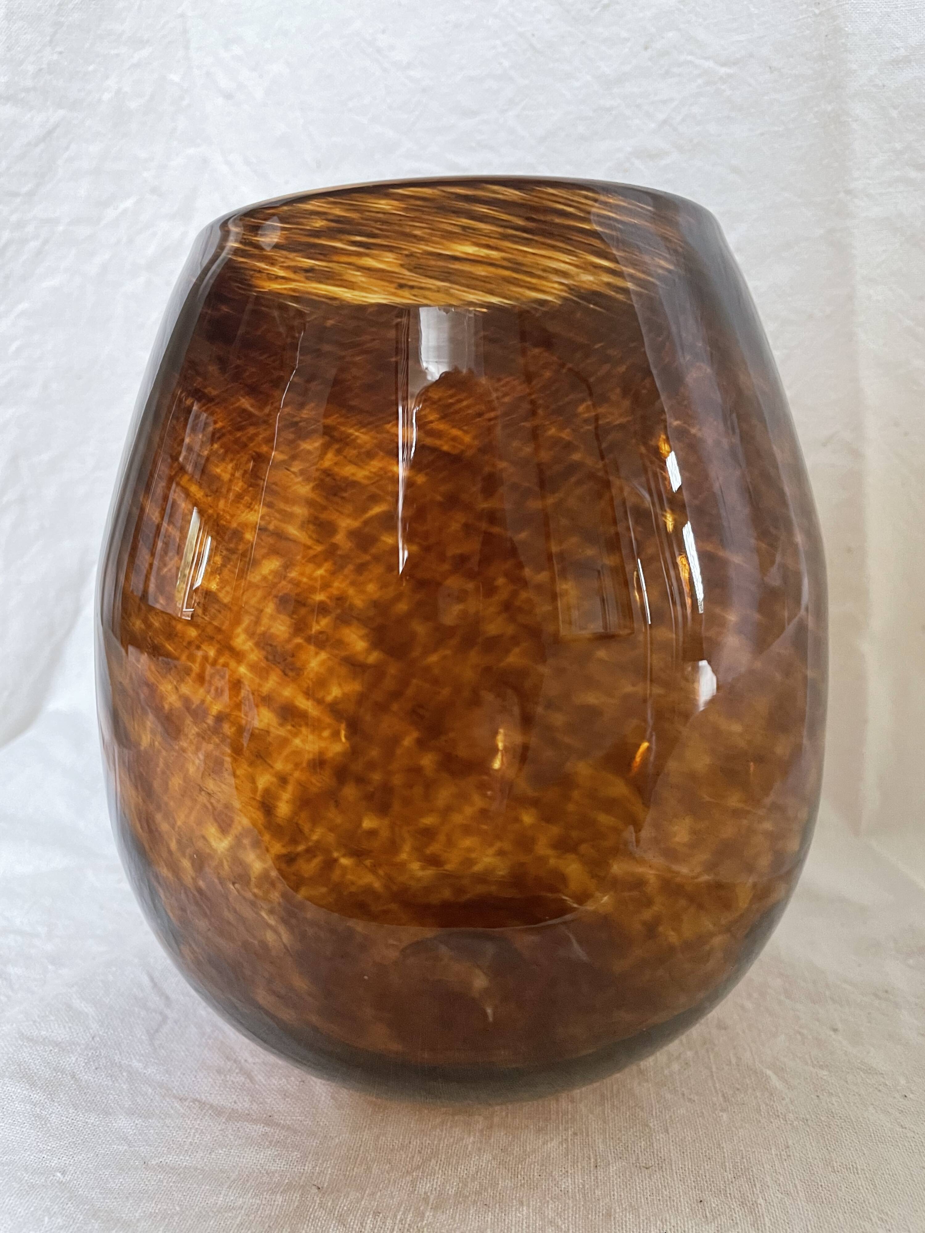 Amber glass vase