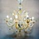 Lampadario vintage in vetro di Murano, anni '20