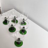 Green twisted stemmed Roemer glasses