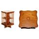 Sheraton-style rotating library table in walnut and satinwood.