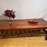 Table basse rétro vintage en teck avec rangement – Fonctionnelle des années 1960