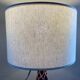 Vintage rattan glass lamp