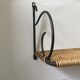 Wall shelf wicker and wrought iron 50s