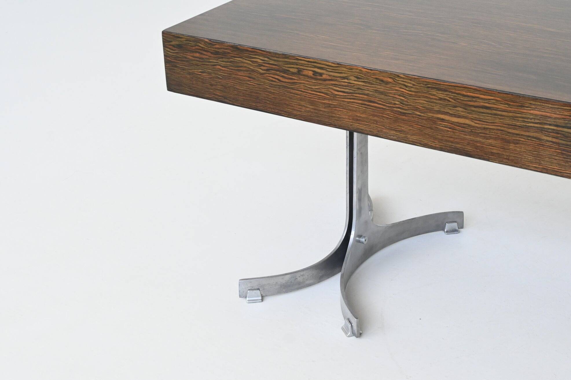 Trau Arredamenti Metallici S.P.A. large desk in rosewood Italy 1960