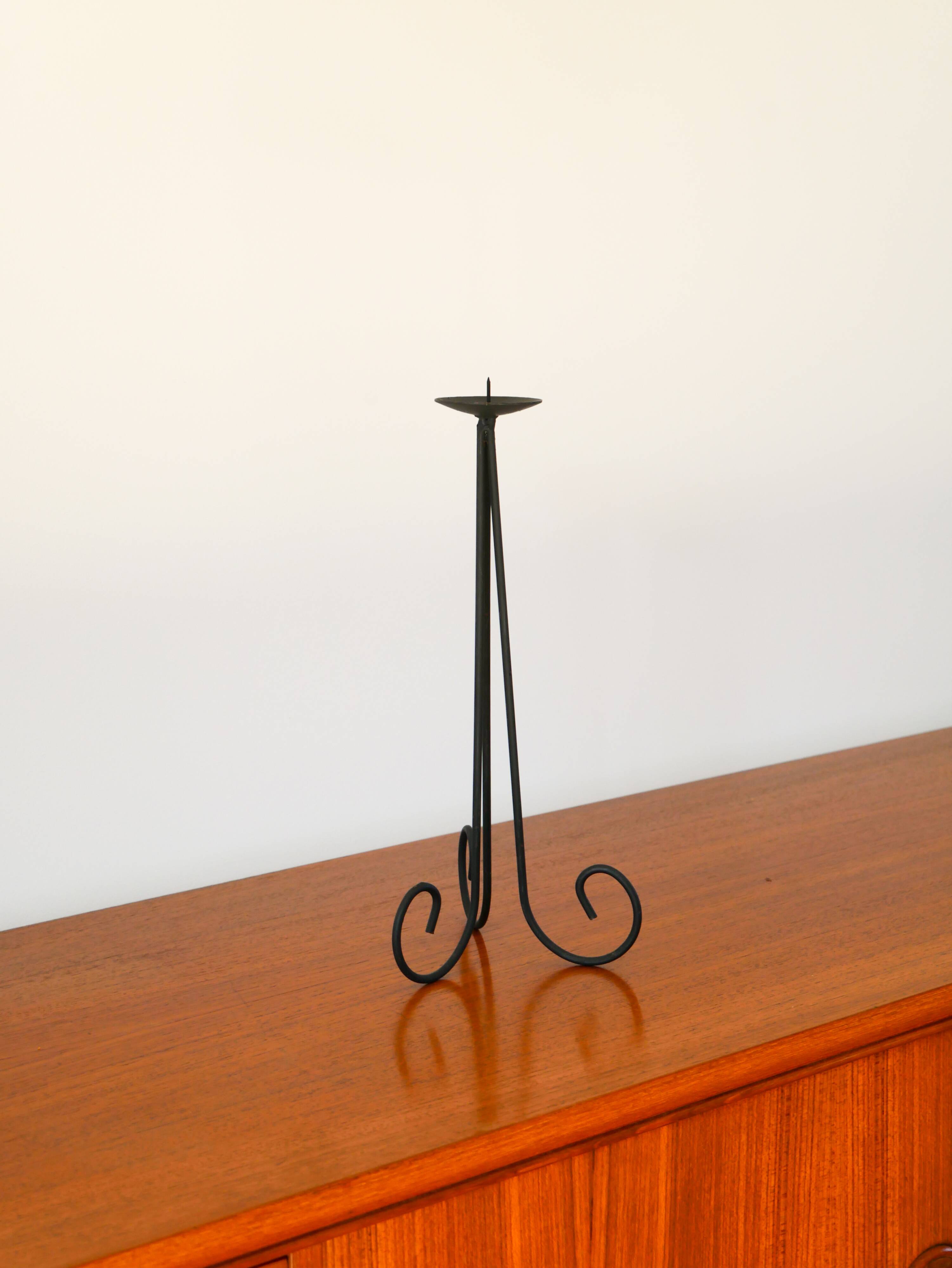 Black iron tripod chandelier, Brutalist, 1970 - 34 cm