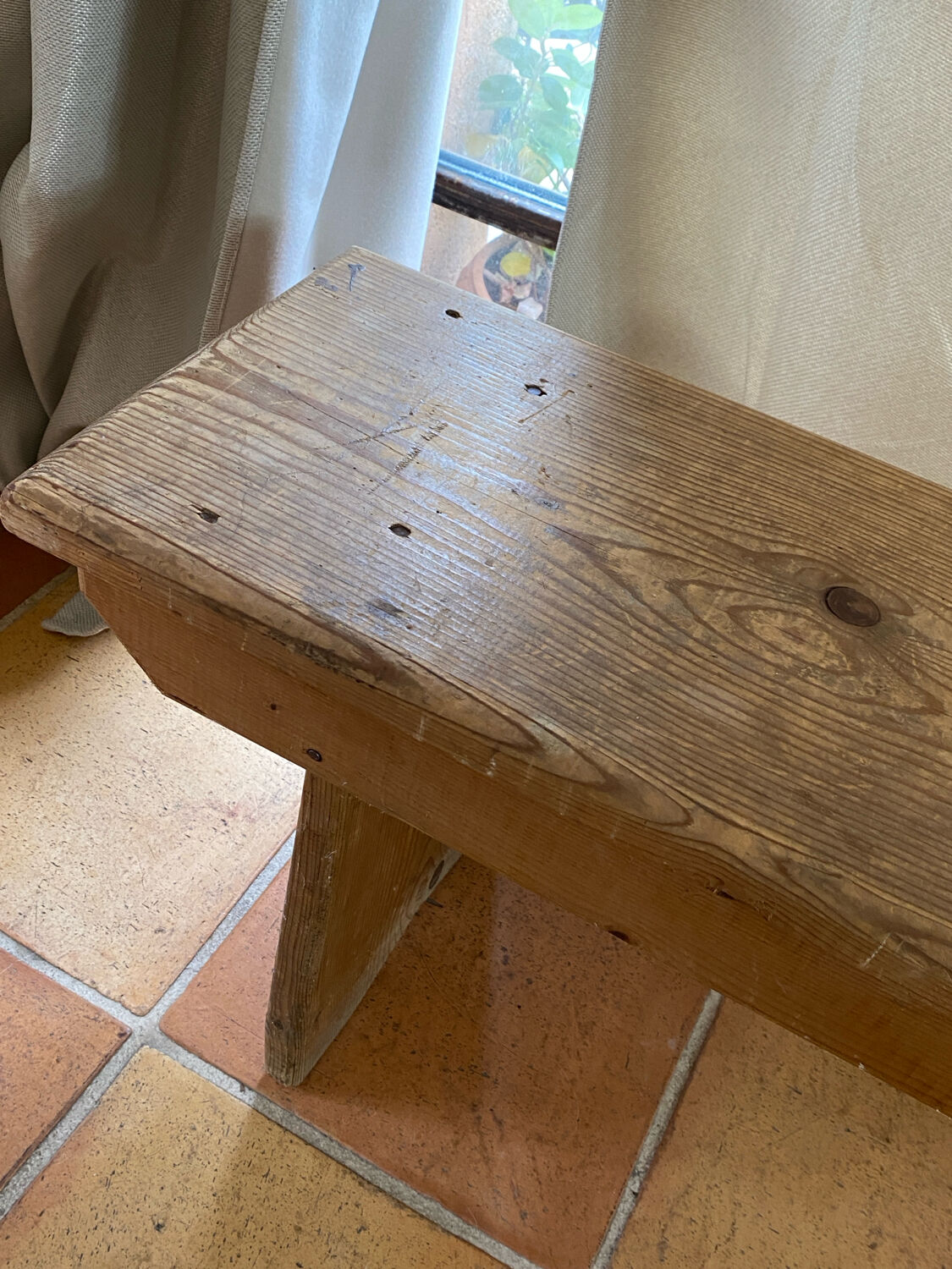 Authentic fir farm bench