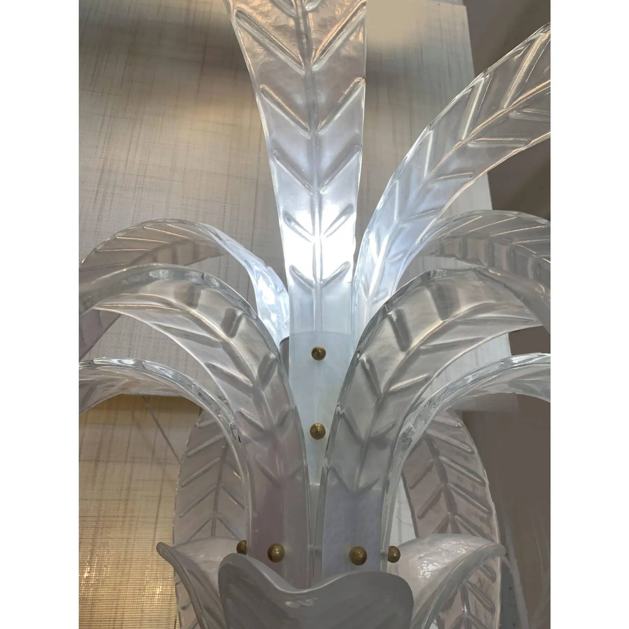 Vintage Opalino Palm Tree Murano Glass Floor Lamp, in the Style of Napoleon