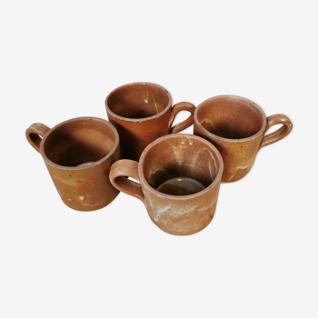 Lot de 4 tasses à café en grès