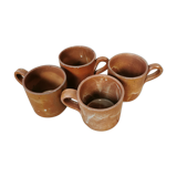 Set of 4 stoneware coffee cups