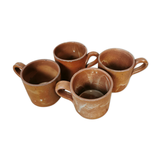 Set of 4 stoneware coffee cups