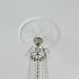 Lustre montgolfière panier à pampilles