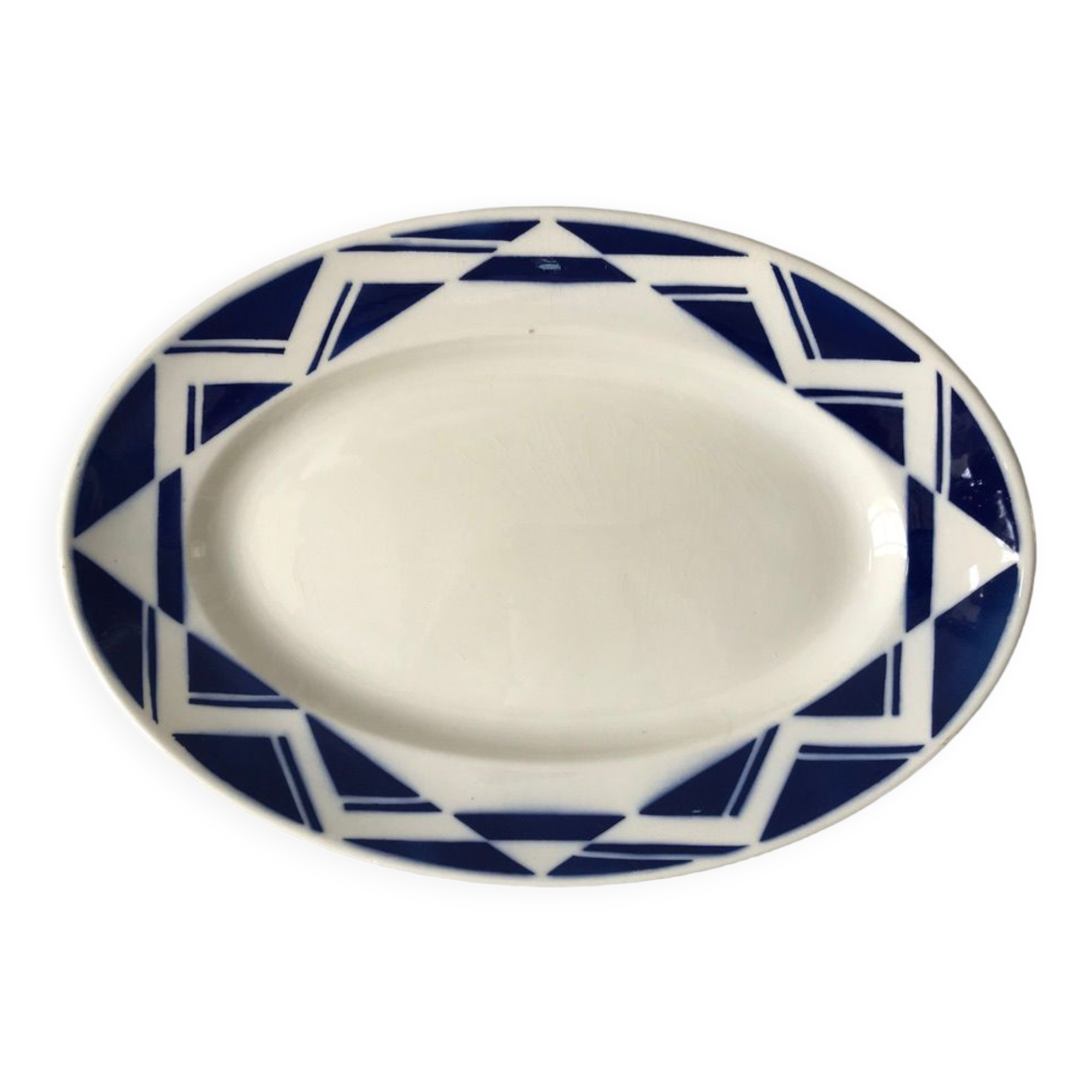 Oval flat Badonviller art deco 30s