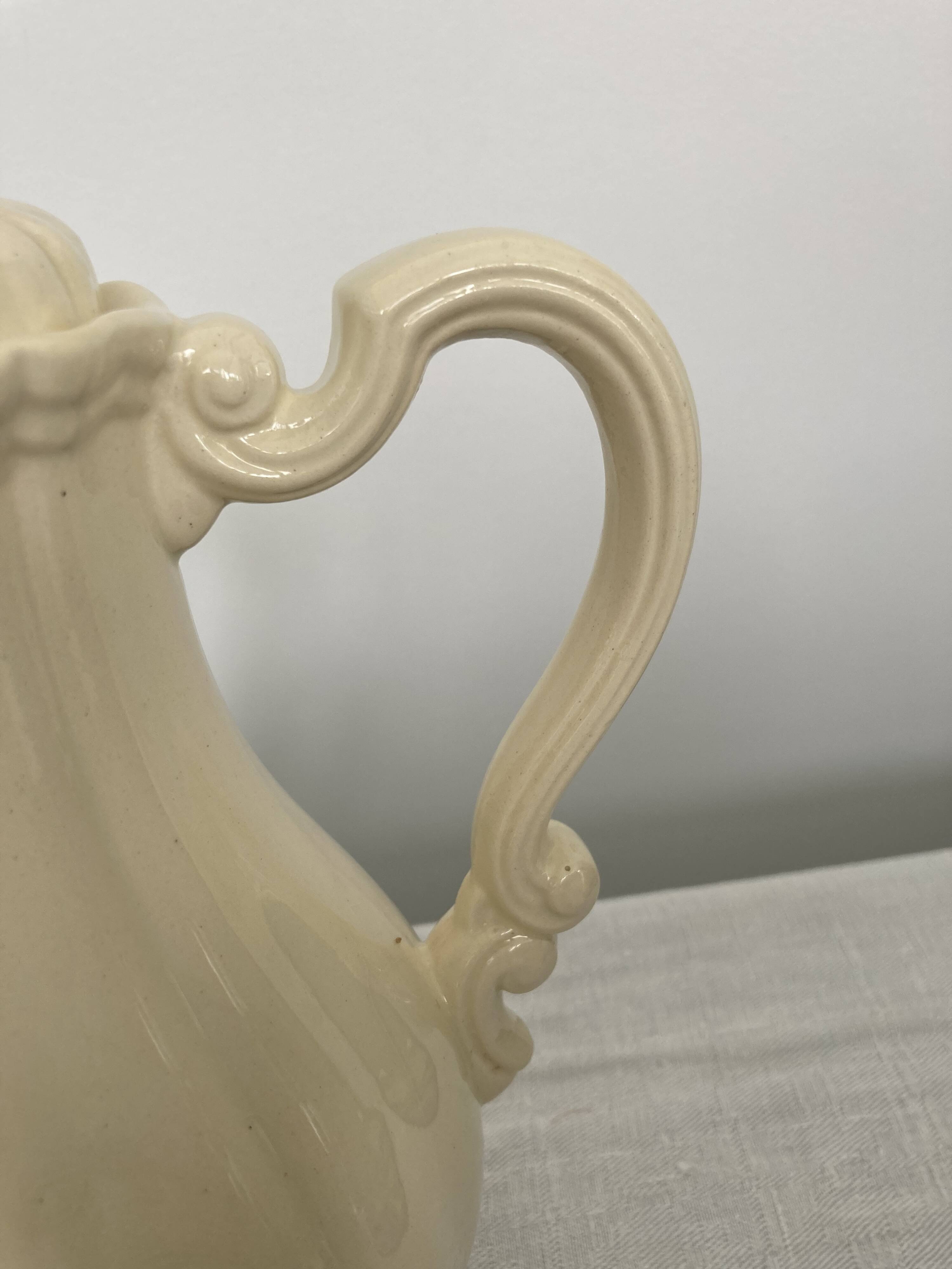 Plain ivory teapot Digoin Sarreguemines