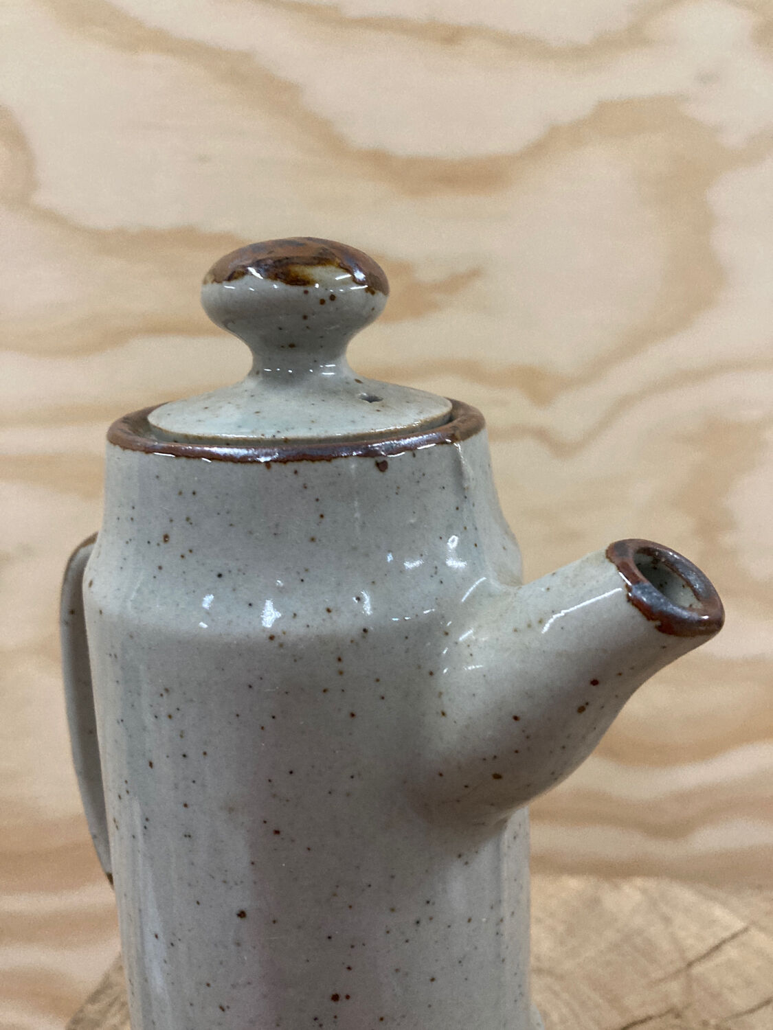 Japanese teapot in gray and brown stoneware