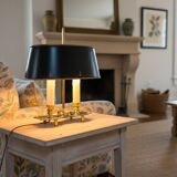 French hot water bottle lamp green and golden age 40