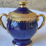 Service à café Bleu de four et or - porcelaine de Limoges