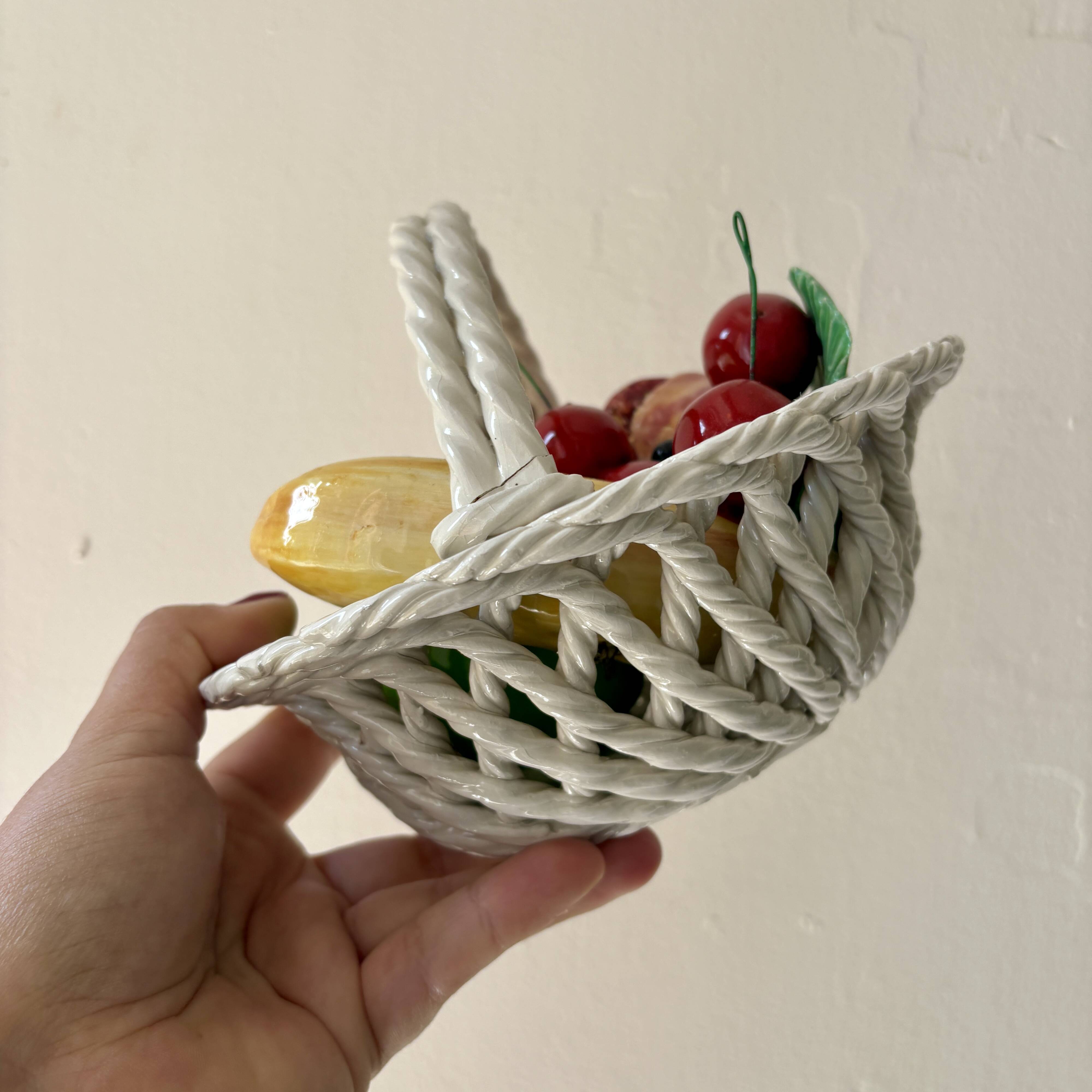 Vintage ceramic fruit basket