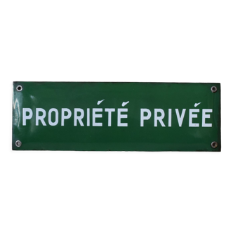 Plaque emaille verte