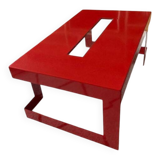 Red metal architect coffee table