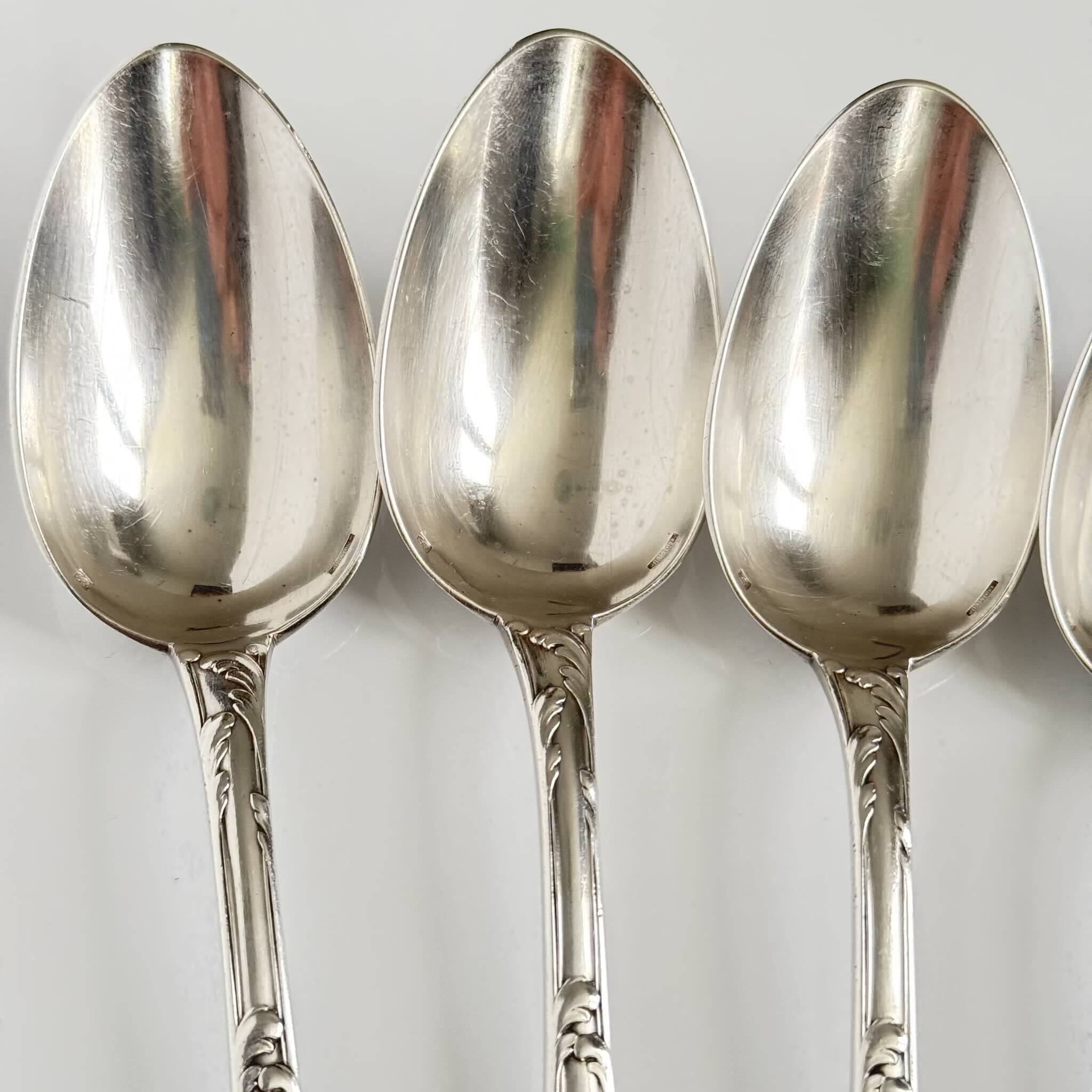 Christofle Chrysanthemum | Set of 6 Spoons | Art Nouveau