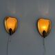 Pair of brass and glass wall lights from the mid-century, 1950s, Germany.