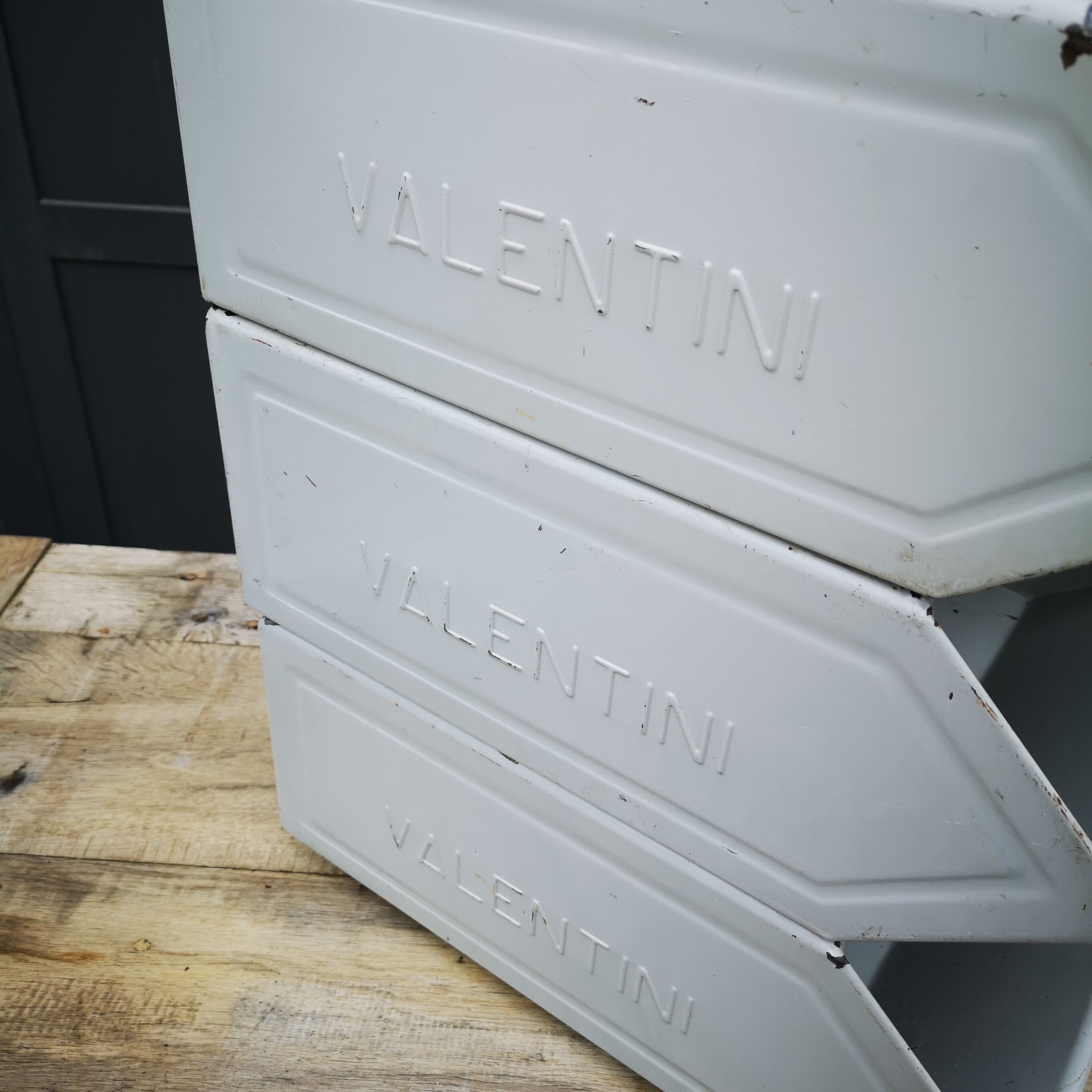 3 vintage Valentini industrial cases