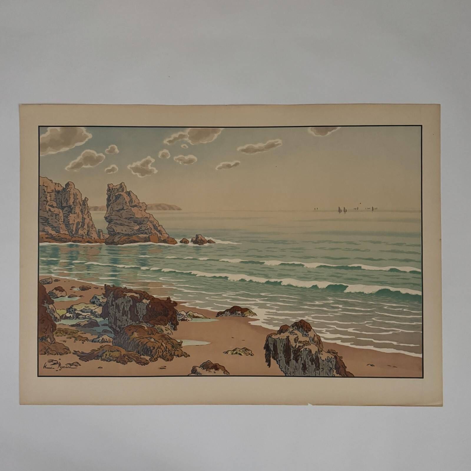 Lithograph by Henri Rivière The Aspects of Nature - The Sea