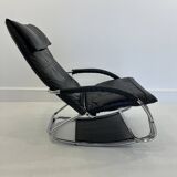 Fauteuil à bascule en cuir par Jochen Hoffman, années 1990