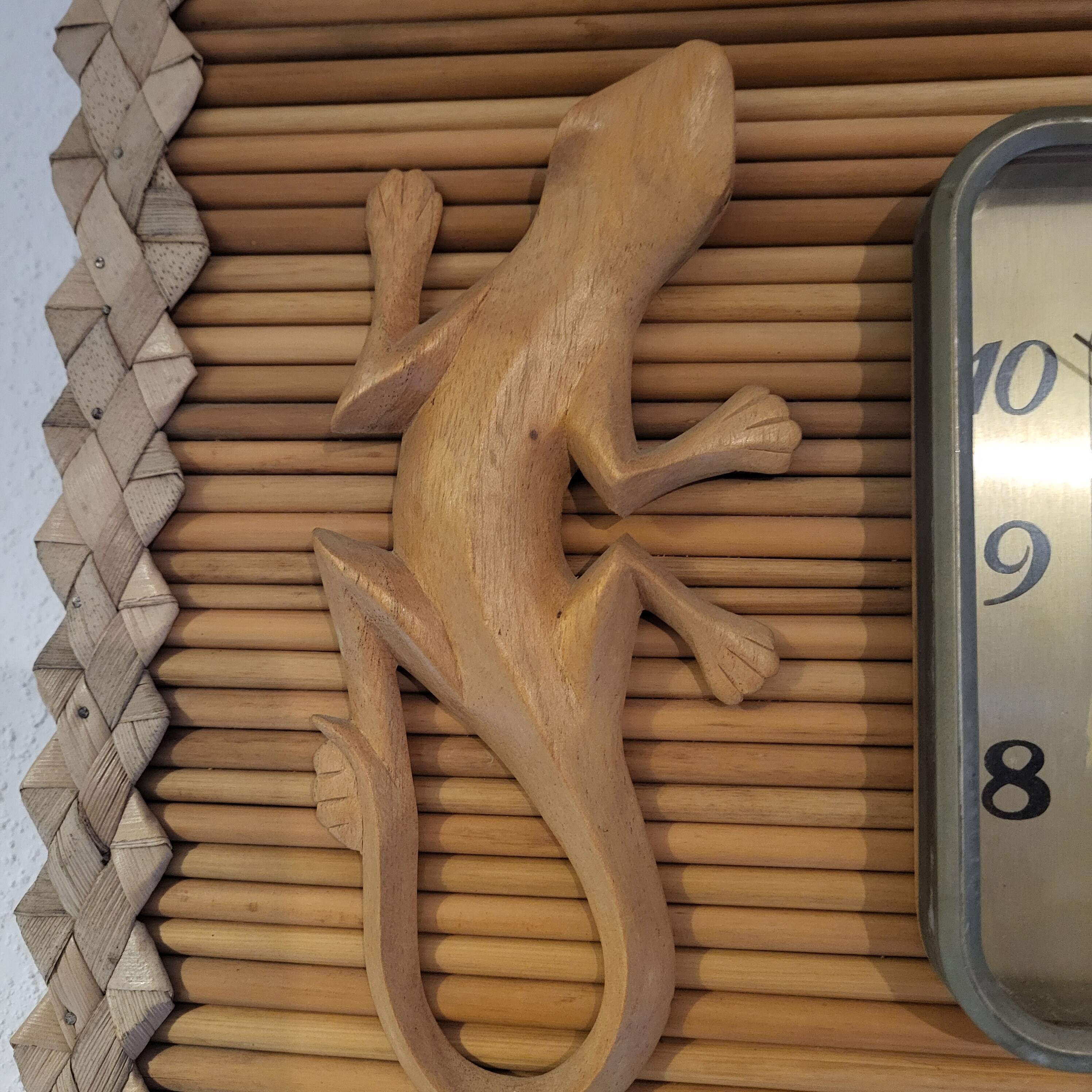 Horloge Kiple ,en bambou et billes ,année 60
