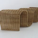 Door magazines wall in rattan Italy 70s