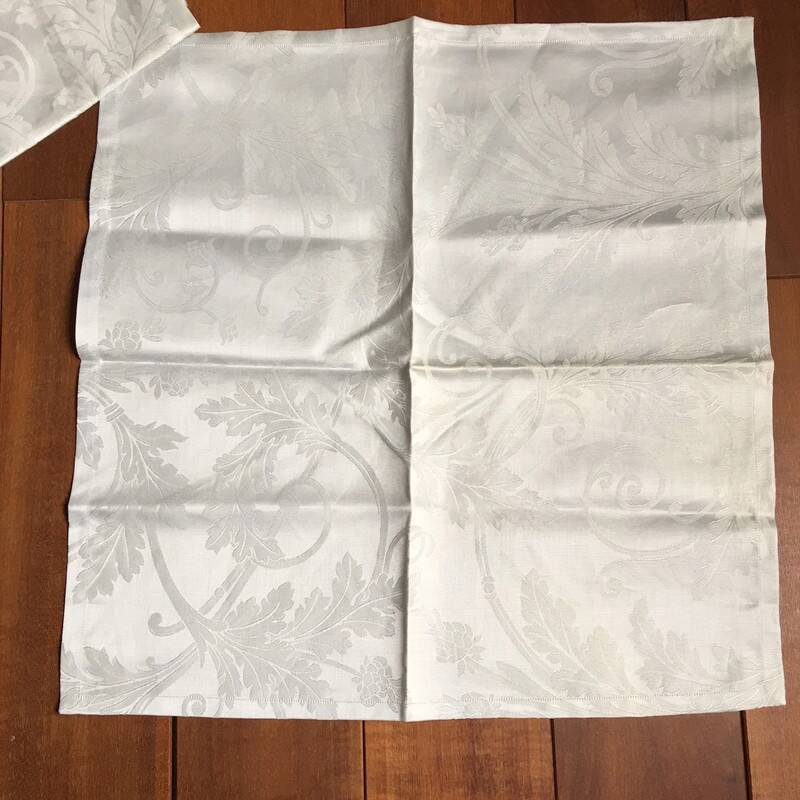 Serviette Christofle "Orangerie" coton Gris damassé