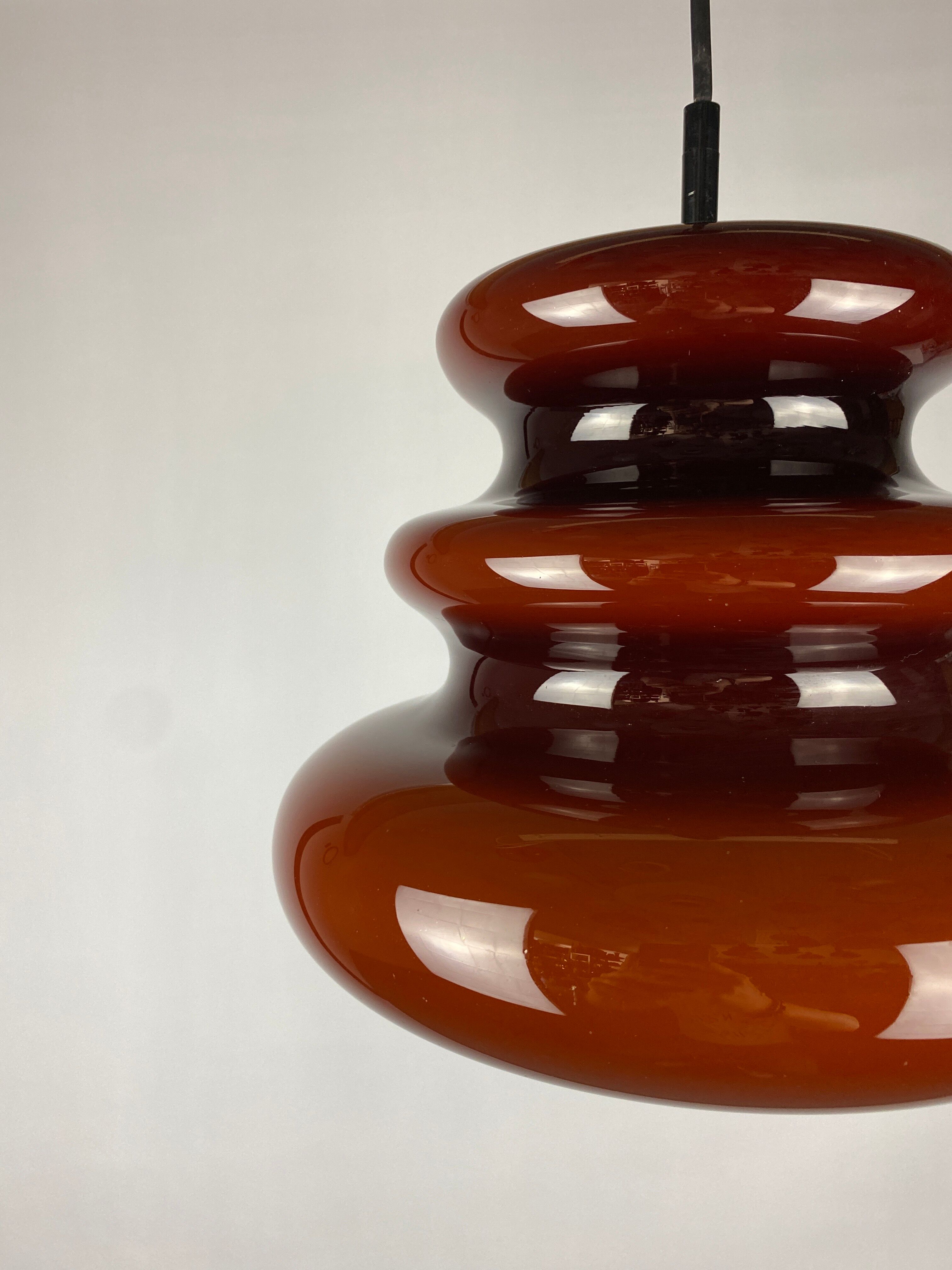 Brown glass pendant light 'AH 1' by Peill et Putzler