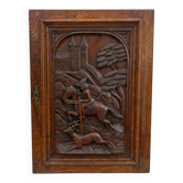 Carved oak solid wood door