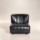 Modular black leather sofa '9000' by Tito Agnoli