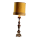 Lampe ancienne en bois sculpté doré et tissu, XXe siècle