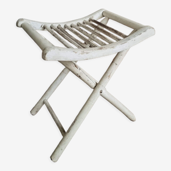 Vintage stool folding stool chalk white