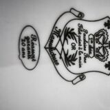 12 assiettes à dessert en porcelaine Manufacture double filet or