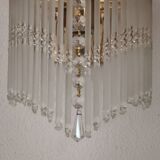 Vintage wall sconce gold metal and stamps