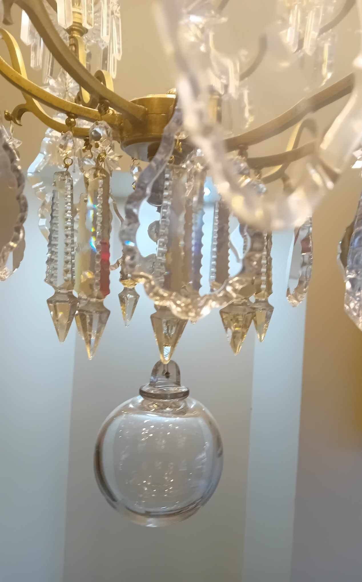 Large crystal chandelier from the 1st half of the 20th century.
