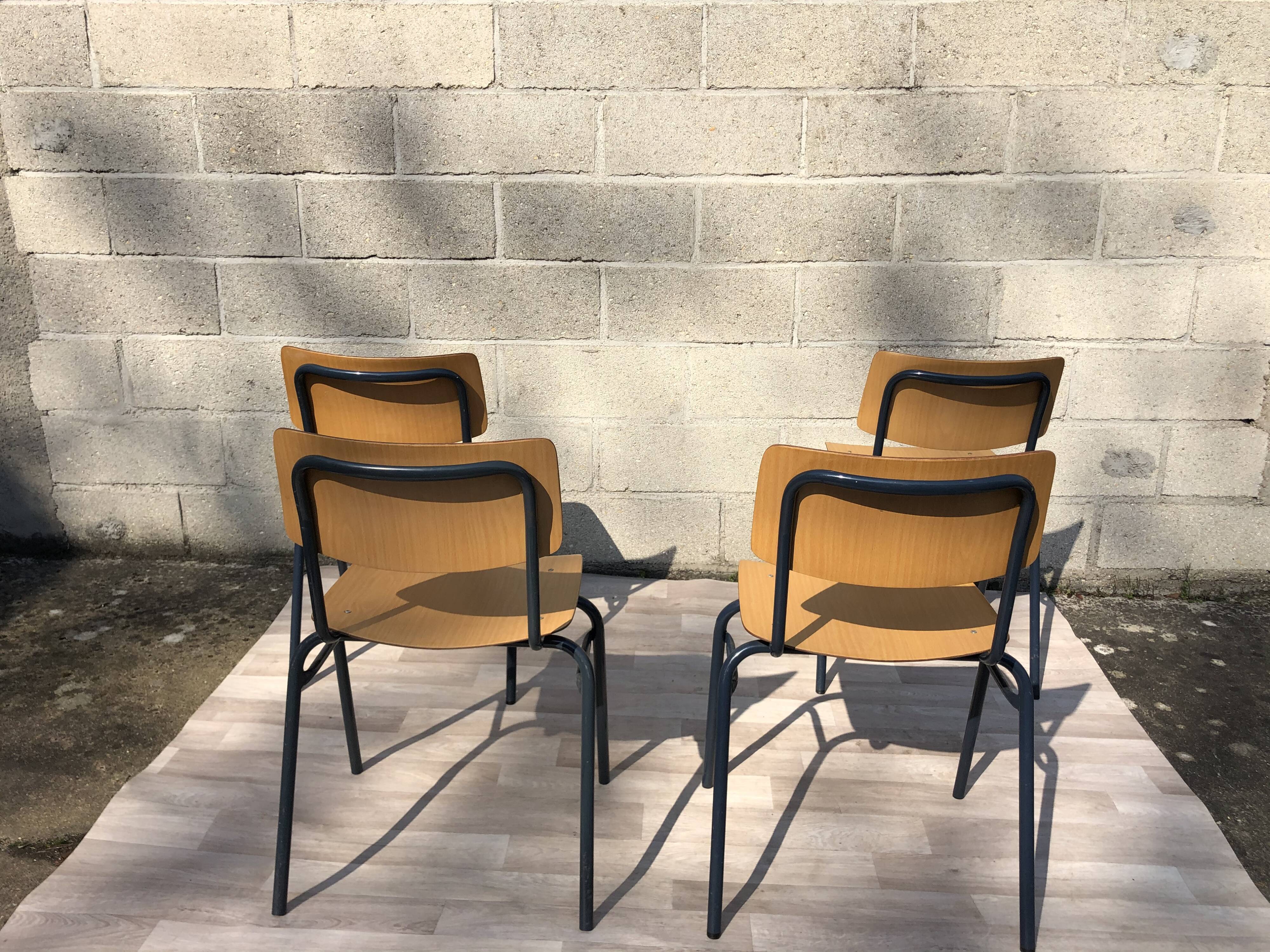 Lot de 4 chaises vintage Arhend Hollande
