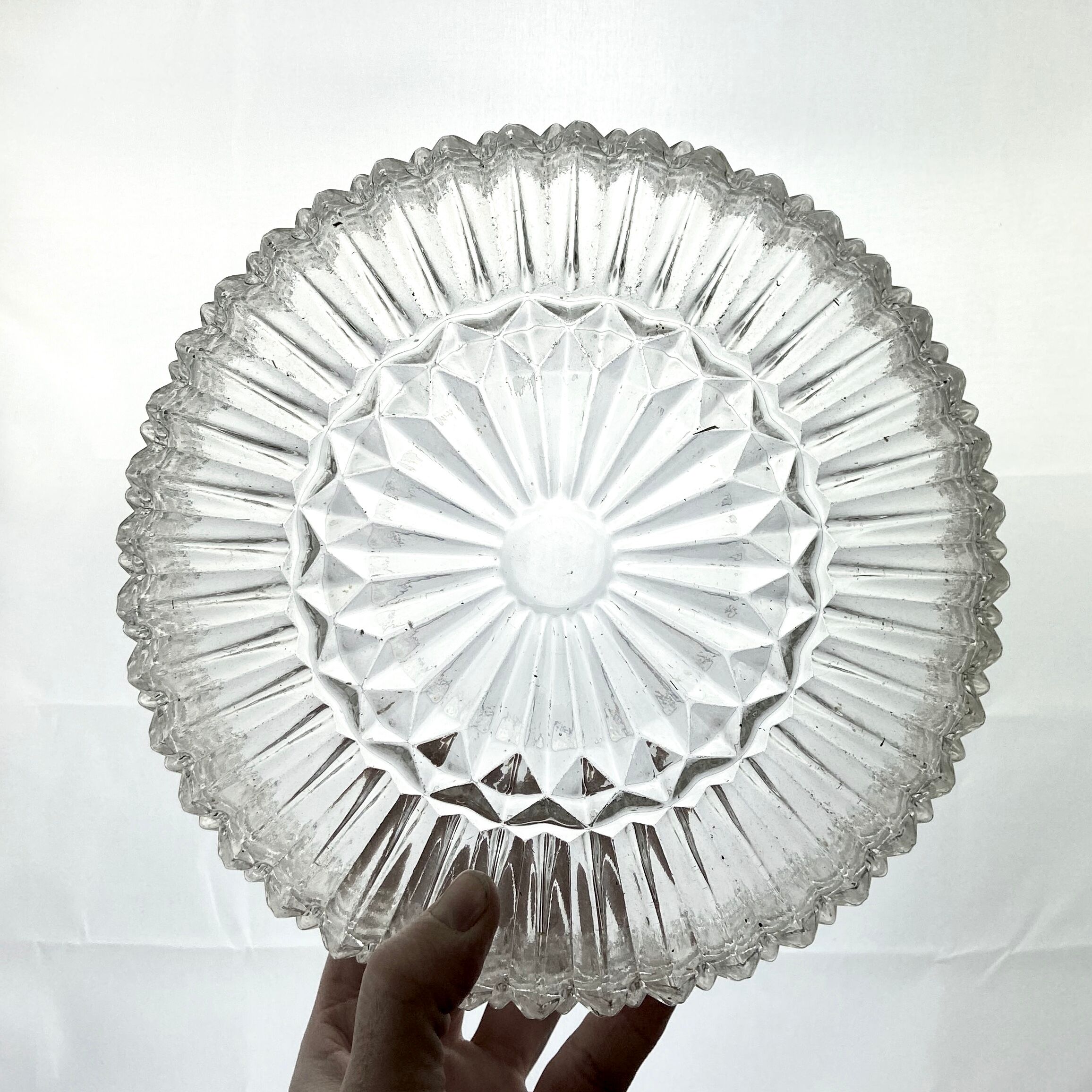 Ceiling lamp or wall lamp in holophanous glass - Ø 24,5 cm